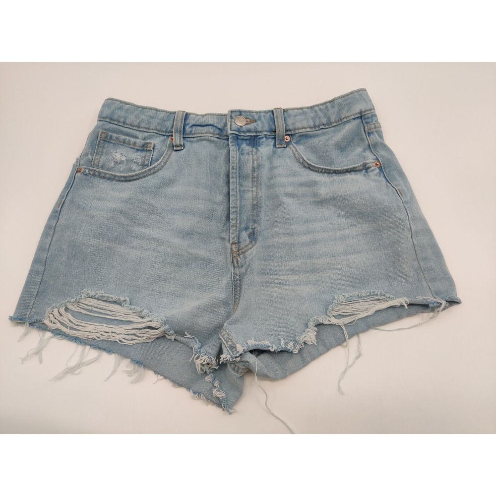 Wild Fable Womens Sz 12 Light Wash Denim Cutoff Shorts Distressed Ripped Hi Rise